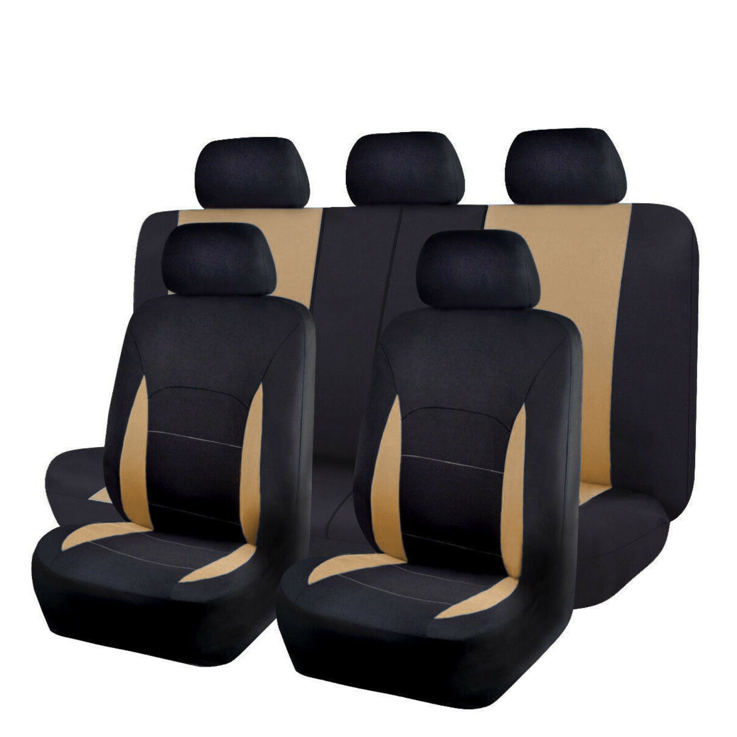SB624 - Sitzbezug Set, für Fahrzeuge mit oder ohne Seitenairbag, Schwarz,  Beige